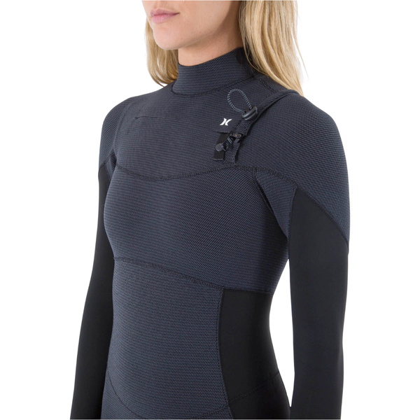 Fato De Mergulho Hurley Plus Feminino 2025 Com Chest Zip 5/3mm WFS0012503 - Black